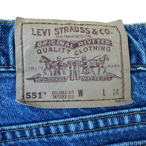 Levi’s 551 Relaxed Fit Tapered Leg Jeans Size 16R - Vintage 1995 - Made in USA - Picture 2 of 12